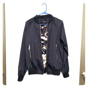 Navy Blue Bomber Jacket
